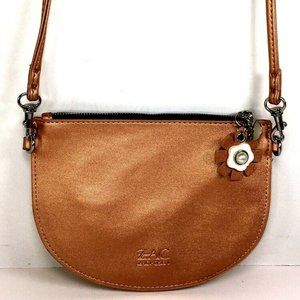 Zac Posen Extra Small Metallic Copper Faux Leather